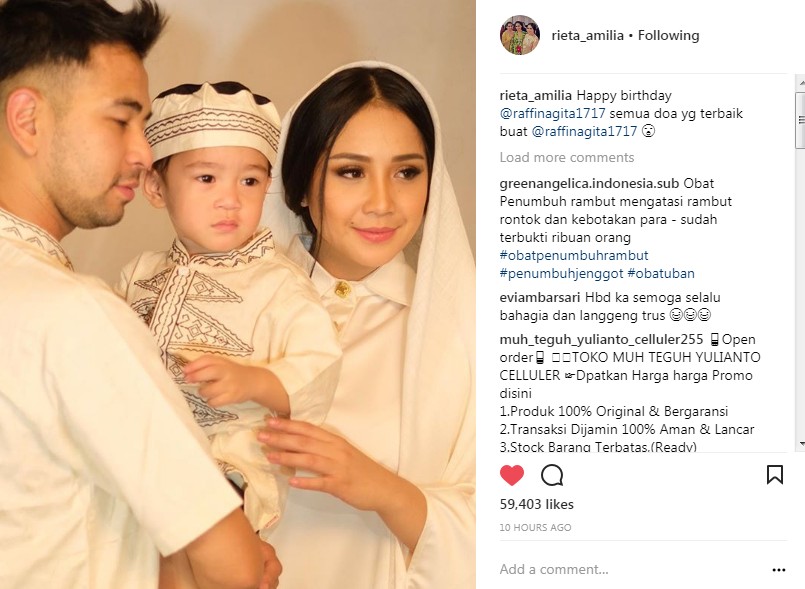 Ucapan Selamat Ulang Tahun Rieta Amilia Pada Raffi Ahmad