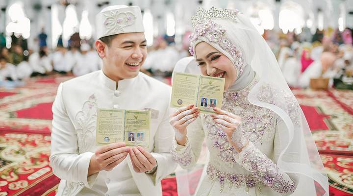 Foto: FOTO: Senyum Bahagia Tommy Kurniawan & Lisya Nurrahmi Usai Resmi Jadi Suami Istri