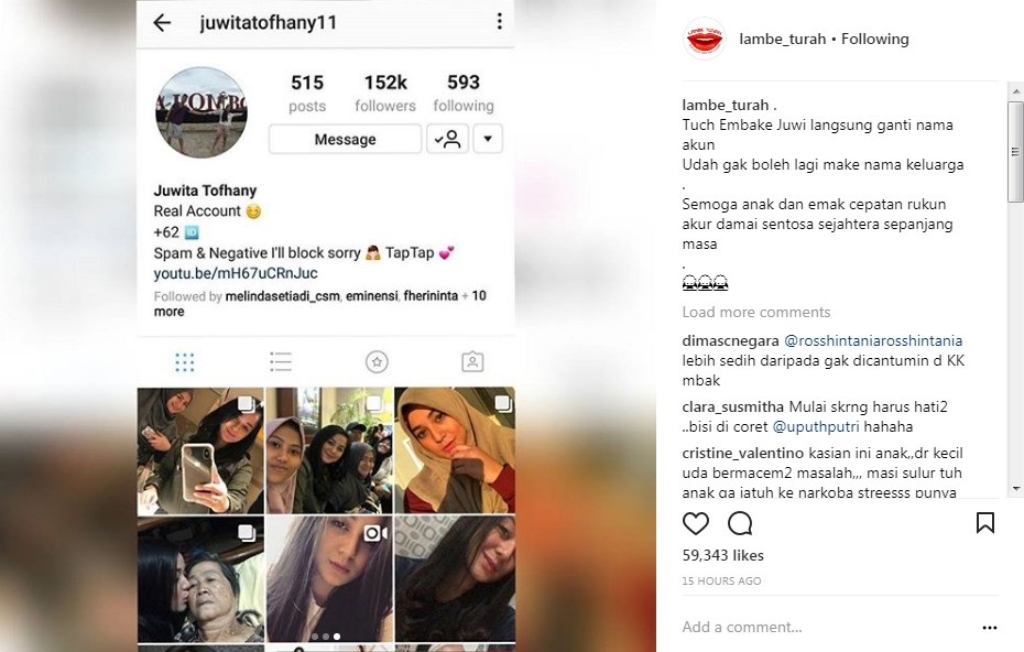 Nama Akun Instagram Baru Juwita Bahar