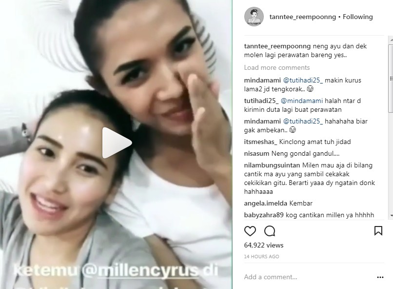 Millendaru Tersipu Malu Saat Ayu Ting Ting Menyebut Dirinya Cantik