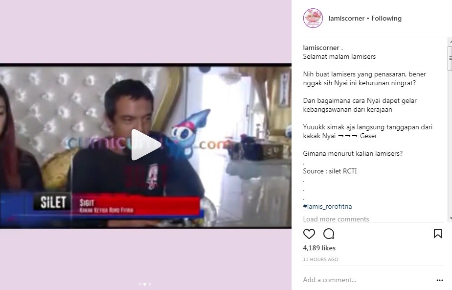 Penjelasan Kakak Roro Fitria Soal Gelar Bangsawan Sang Adik Hingga Silsilah Keluarga