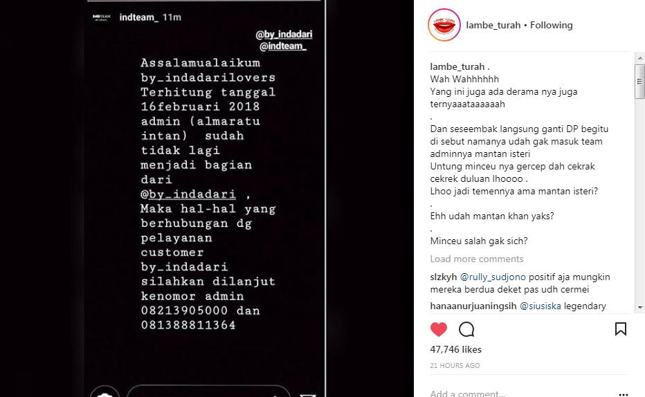 Almaratu Intan Sempat Bekerja dengan Indadari