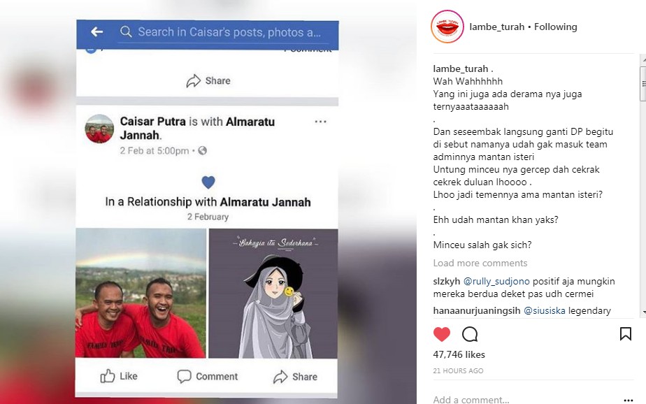 Status hubungan Caisar dan Almaratu Intan