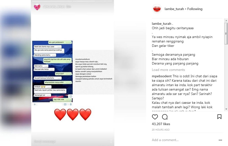 Almaratu Intan Bantah Tuduhan yang menyebut dirinya sebagai seorang perebut suami orang