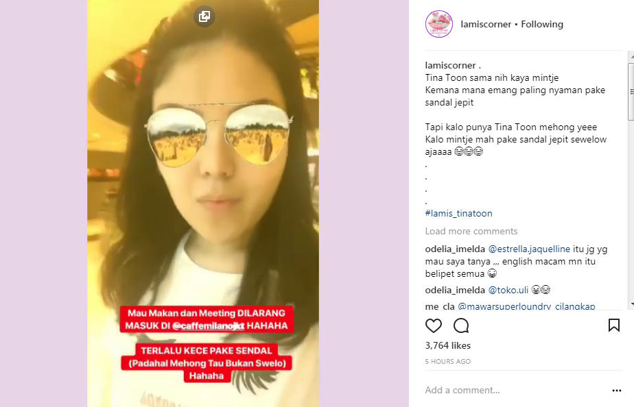 Curahan Hati Tina Toon Tak Diizinkan Masuk Restoran Mahal Lantaran Pakai Sandal Jepit