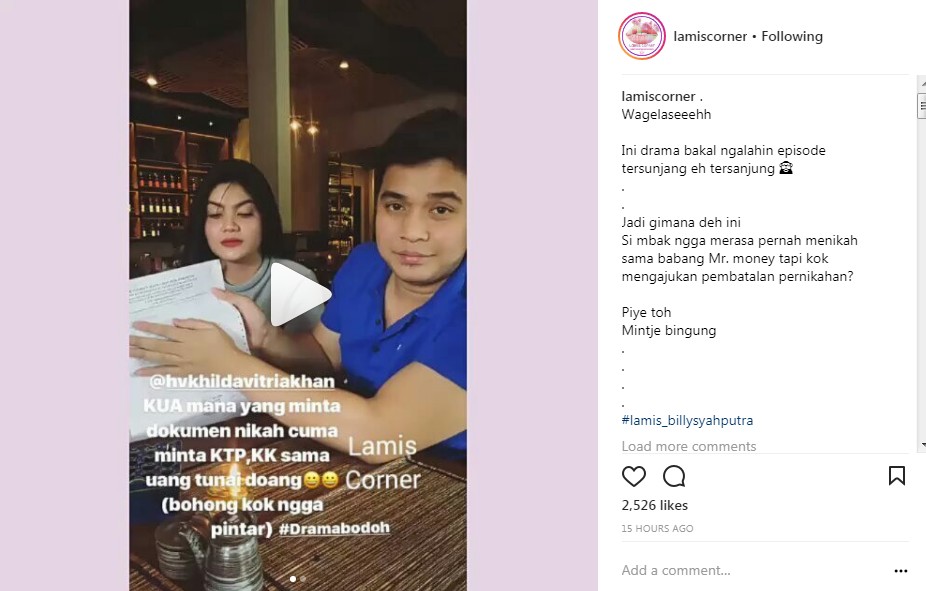 Billy Syahputra dan Hilda Vitria Singgung Soal Dokumen Pernikahan