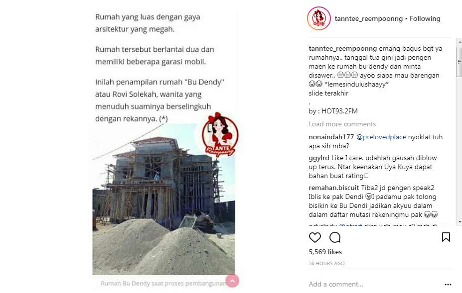 Diduga Rumah Mewah Bu Dendy Pada Tahap Pembangunan
