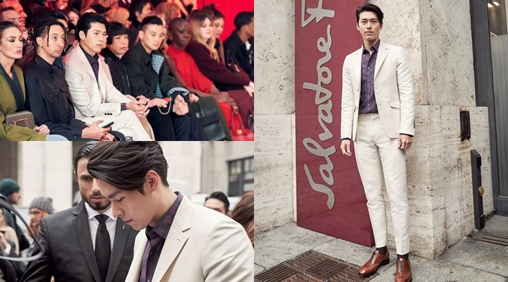 Penampilan Ganteng Hyun Bin di Milan Fashion Week 2018