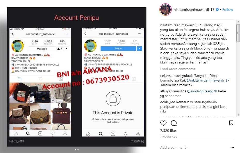 Cerita Nikita Mirzani Soal Sang Kakak yang Tertipu Toko Online Sebanyak Puluhan Juta