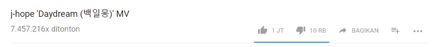 MV \'Daydream\' J-Hope Raih 1 Juta \'Like\'