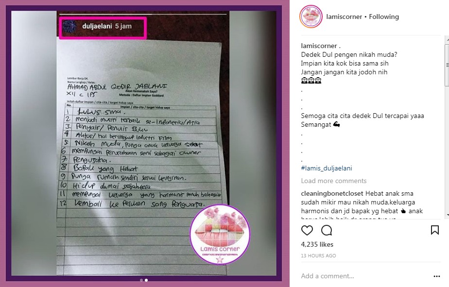 Daftar Impian Dul Jaelani