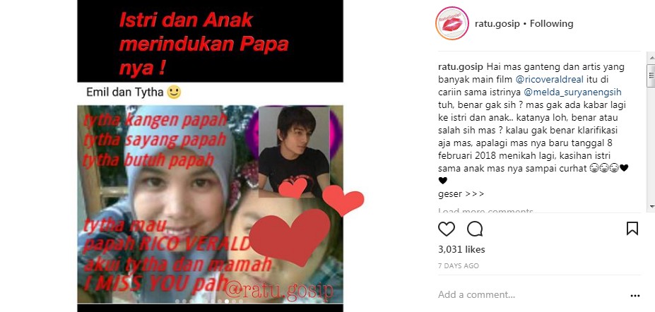 Beredar Foto Anak dan Istri Rico Verald yang Berada di Jambi