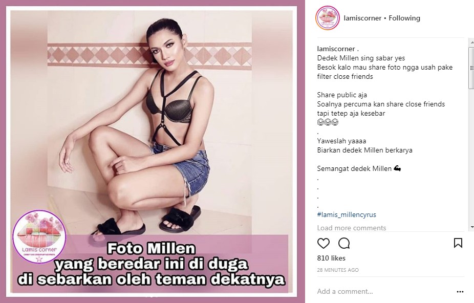 Diduga Foto Millendaru Pakai Bra yang Menjadi Sumber Permasalahan