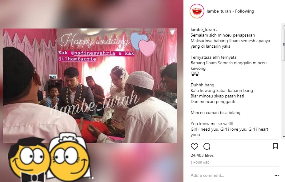 Foto Pernikahan Ilham Fauzi dan Kekasih