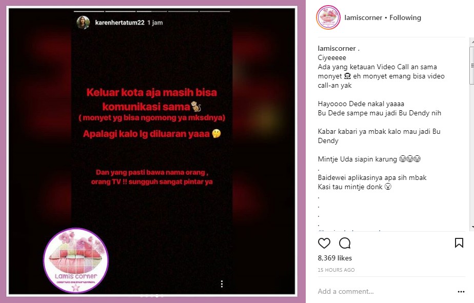 Karen Hertatum Seakan Curiga Suaminya Lakukan Video Call dengan Wanita