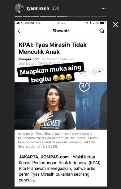Tanggapan Tyas Mirasih Pasca KPAI Sebut Dirinya Bukan Penculik