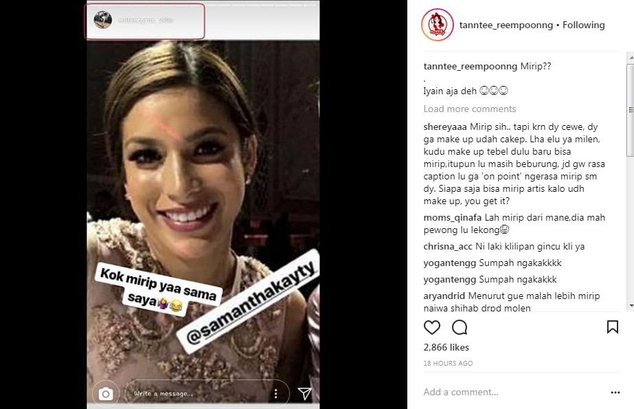 Millendaru Posting Foto Samantha Katie James