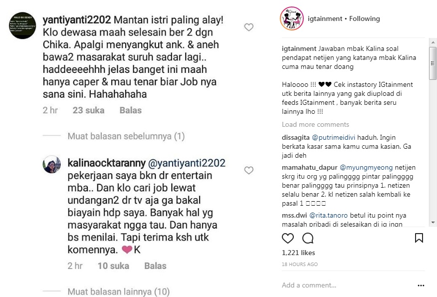 Jawaban Kalina Oktarani Pasca Disebut Alay