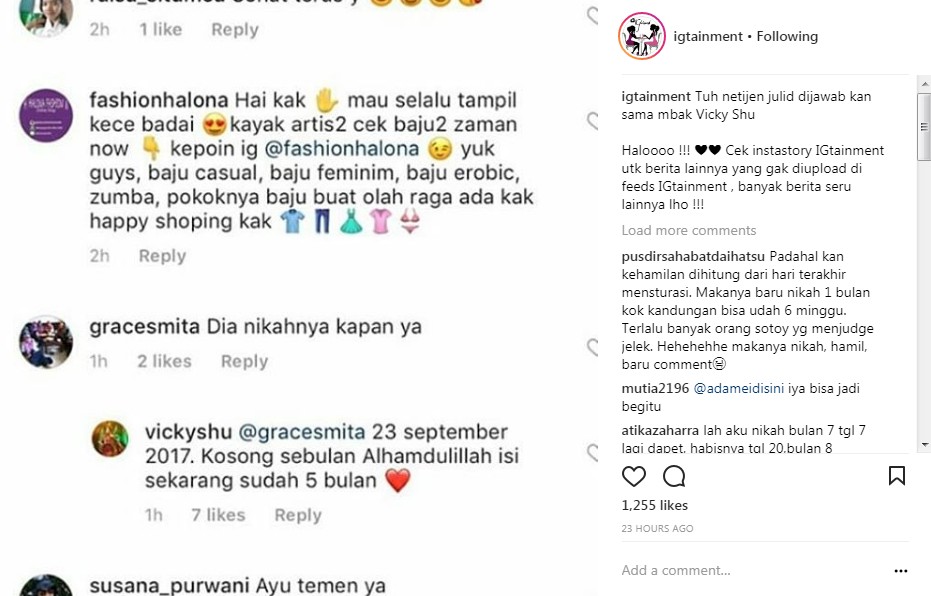 Jawaban Cerdas Vicky Shu Soal Komentar Julid Netter
