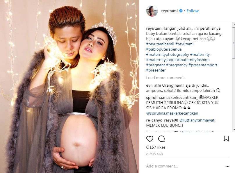 Reaksi Rey Utami Pasca Dituding Hamil Bantal