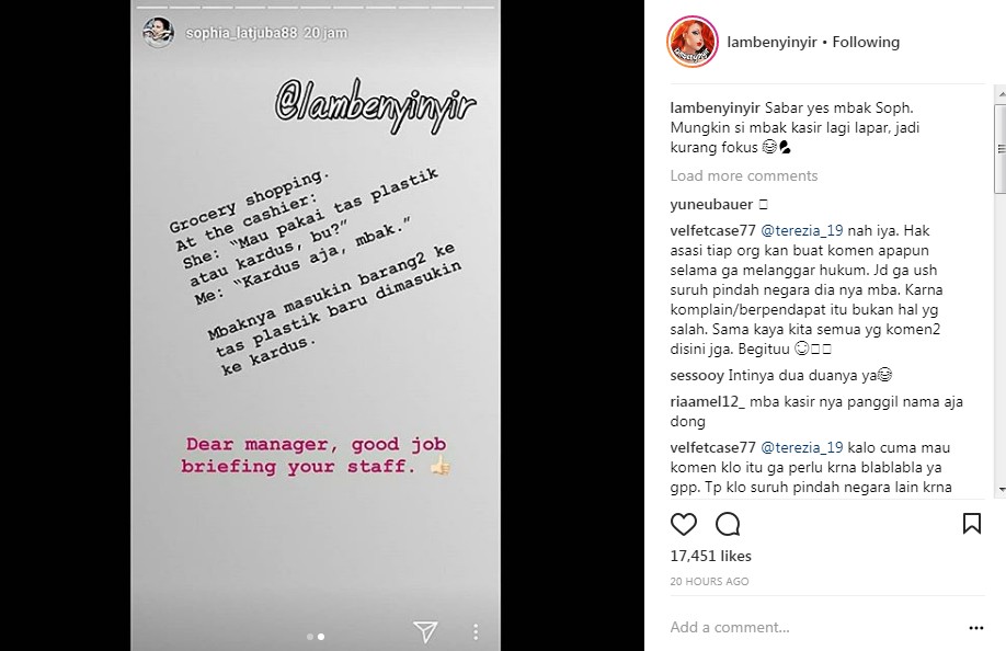 Sophia Latjuba Seakan Menyindir Pihak Toko