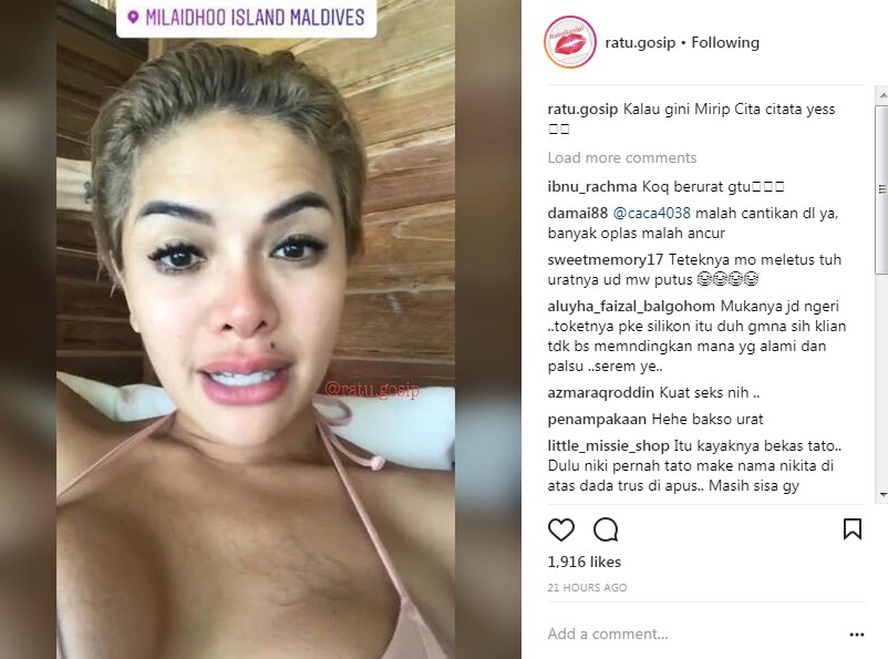 Postingan Nikita Mirzani Saat Liburan ke Maladewa
