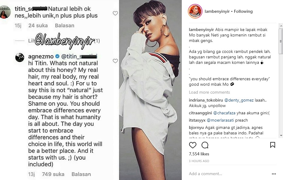 Agnes Monica Balas Komentar Netter Soal Penampilan Rambutnya