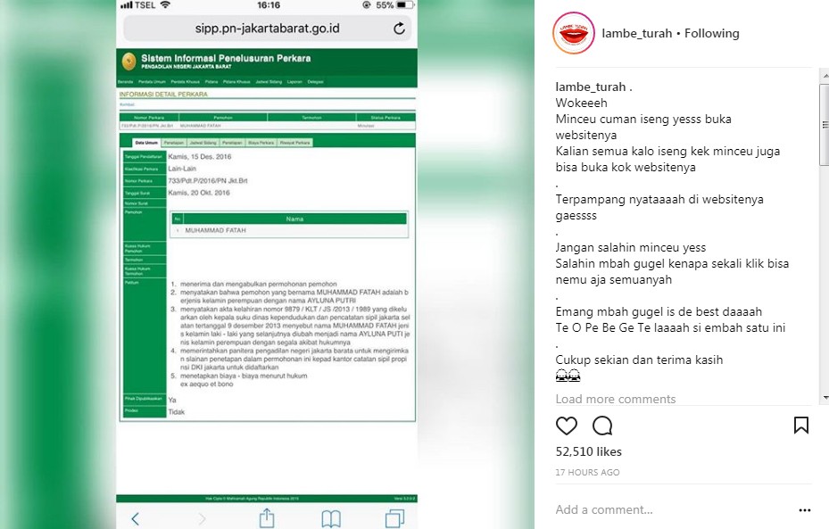 Permohonan Ubah Nama Diduga Dilakukan Lucinta Luna