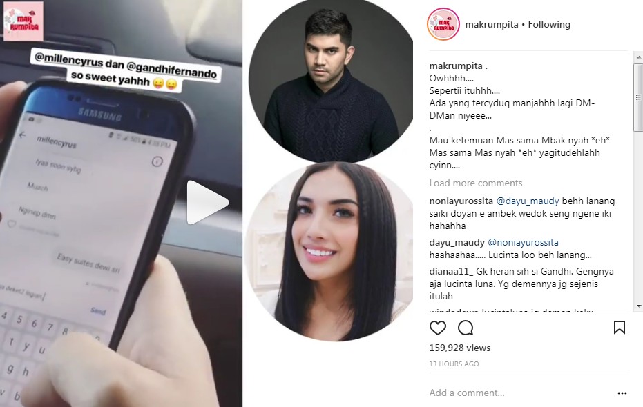 Gandhi Fernando Tercyduk Berbalas Pesan dengan Millendaru