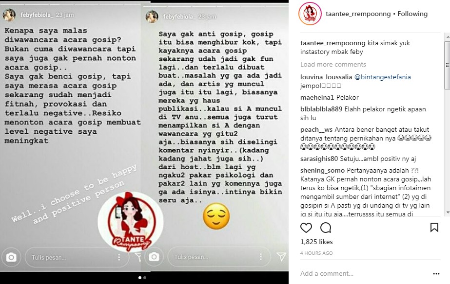 Feby Febiola Malas Diwawancara Acara Gosip