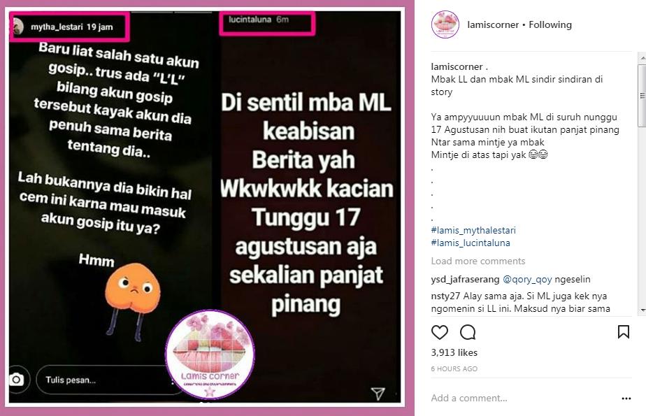 Mytha Lestari dan Lucinta Luna Diduga Saling Sindir