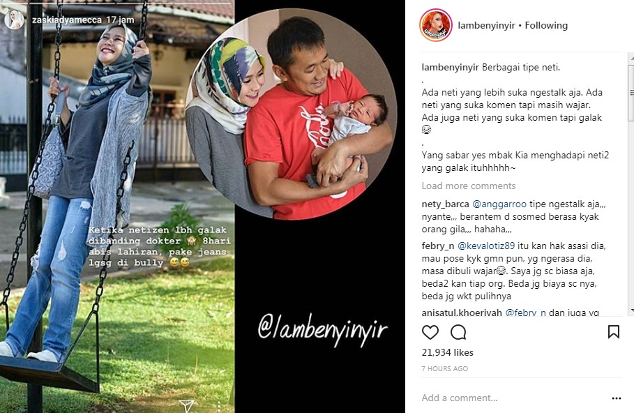 Tanggapan Zaskia Adya Mecca Soal Kritikan Netter Terkait Pemakaian Celana Jeans Pasca Operasi