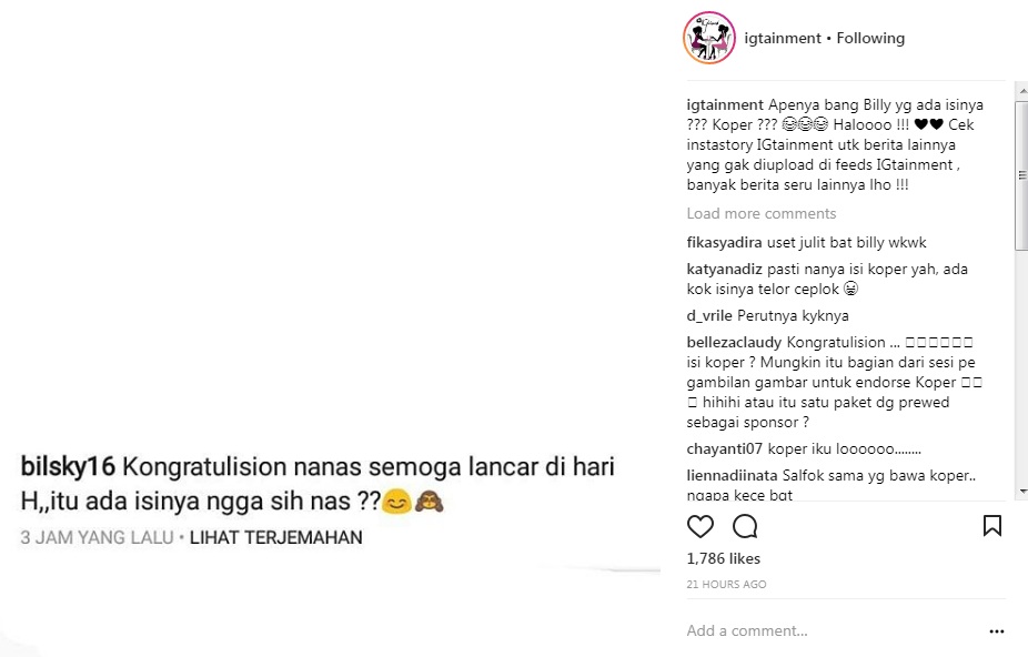 Komentar Nyeleneh Billy syahputra di Foto Prewedding Syahnaz Sadiqah dan Jeje Govinda