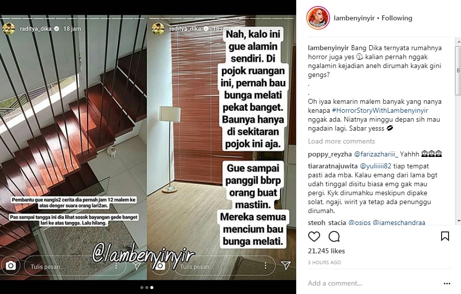 Asisten Rumah Tangga Raditya Dika Sampai Menangis Saat Ceritakan Kisah Horor di Rumah Sang Majikan