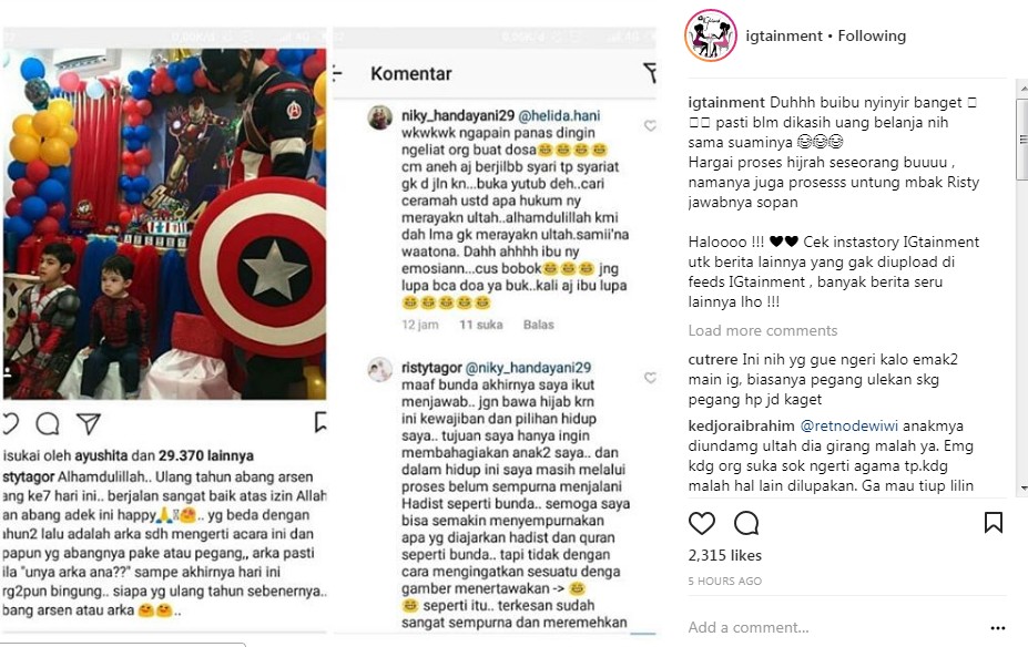 Jawaban Menohok Risty Tagor Saat Netter Nyinyir di Ultah Anak