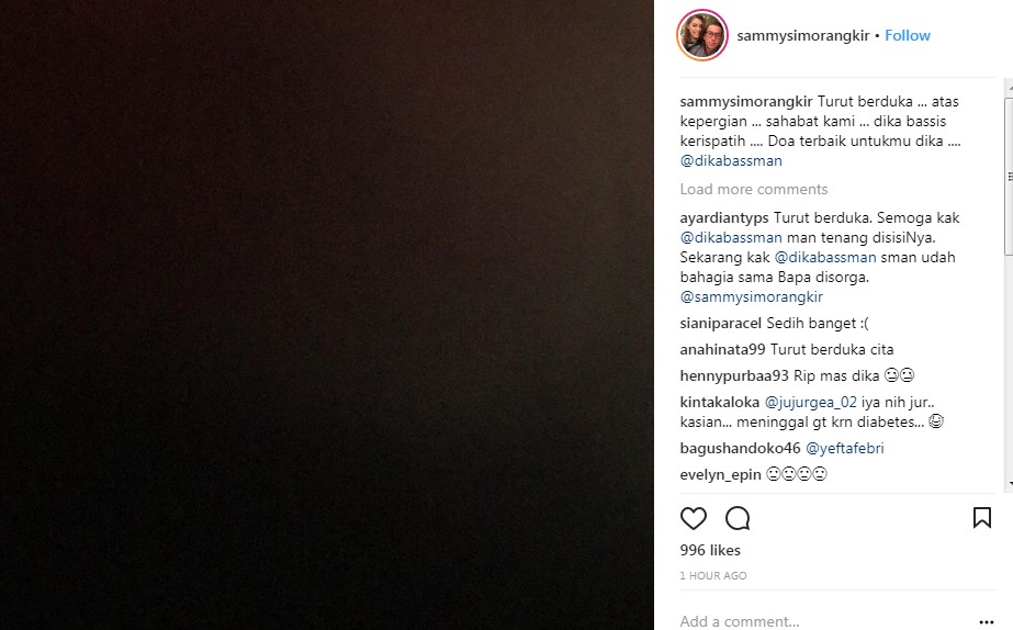 Ucapan Belasungkawa Sammy Simorangkir Untuk Bassis Kerispatih