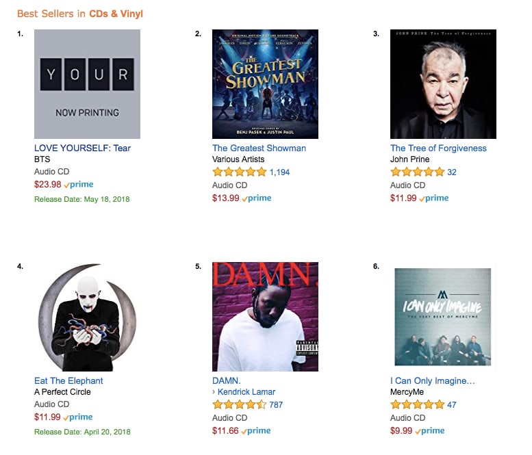 \'Love Yourself: Tear\' Duduki Peringkat Pertama di Daftar Best Seller Amazon
