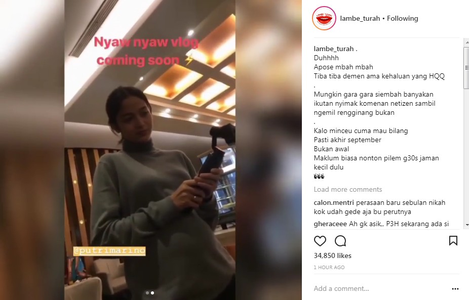 Perut Buncit Putri Marino