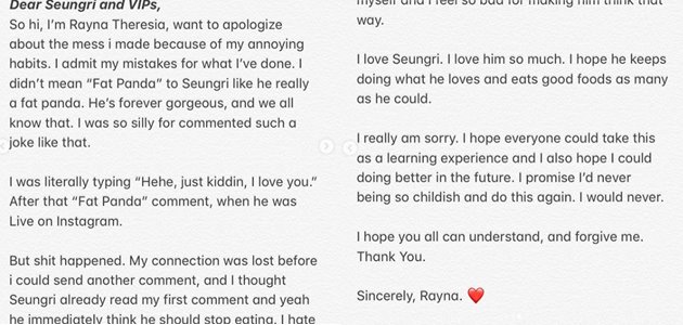 Fans Minta Maaf Karena Sebut Seungri Panda Gemuk