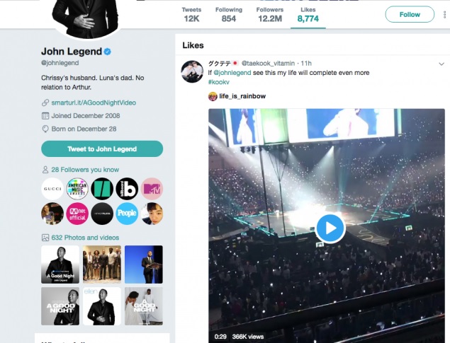 Penampilan Jungkook dan V Dapat \'Like\' dari John Legend