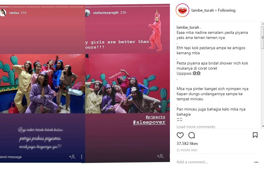 Gaya Unik Nadine Chandrawinata dan Para Sahabat Saat Kenakan Piama