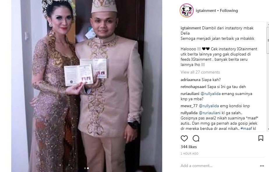 Foto Pernikahan Delia Septianti dan Suami