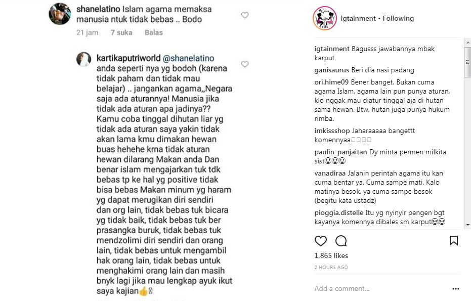 Balasan Tanggapan Menohok Kartika Putri Soal Komentar Nyinyir Netter
