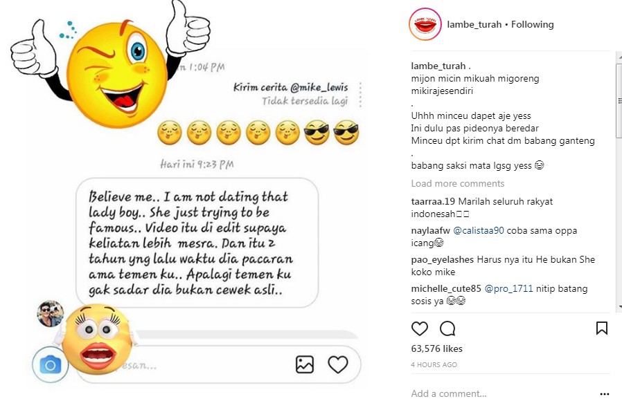 Pesan Mike Lewis Akui Hubungan dengan Lucinta Luna