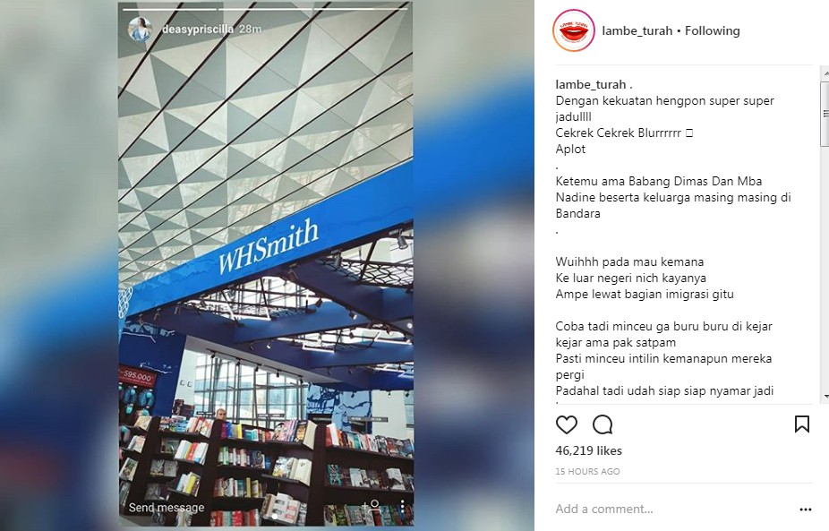 Postingan Istri Adik Nadine Chandrawinata di Luar Negeri