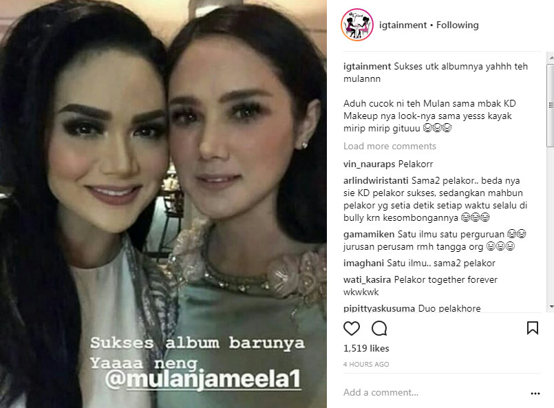 Dukungan Krisdayanti pada Mulan Jameela