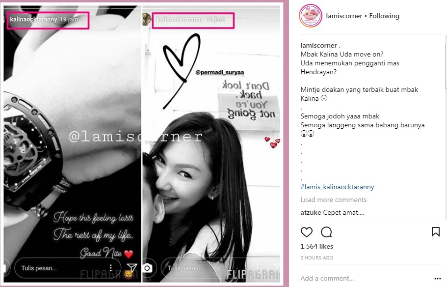 Kalina Oktarani Tulis Kalimat Romantis Untuk Kekasih Baru?