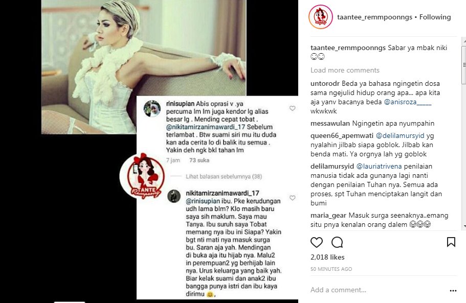 Balasan Menohok Nikita Mirzani Terkait Komentar Nyinyir Netter