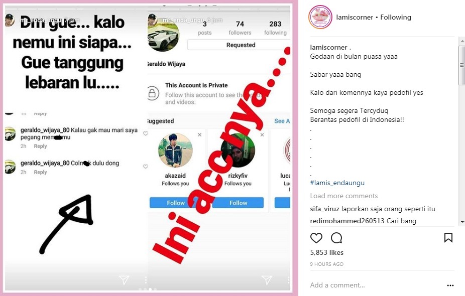 Enda Ungu Buat Sayembara Temukan Akun Penyebar Komentar Jorok
