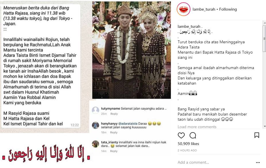 Menantu Hatta Rajasa Meninggal Dunia